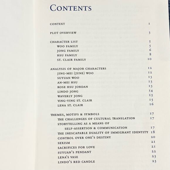 The Joy Luck Club - Spark notes Study Guide Book - Picture 6 of 6